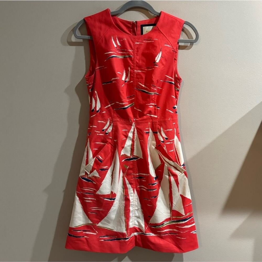 Anthropologie Maeve Berri Sailboat Poplin Dress